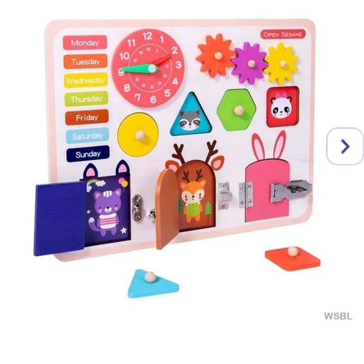 Wooden-open-sesame-busy-lock-board