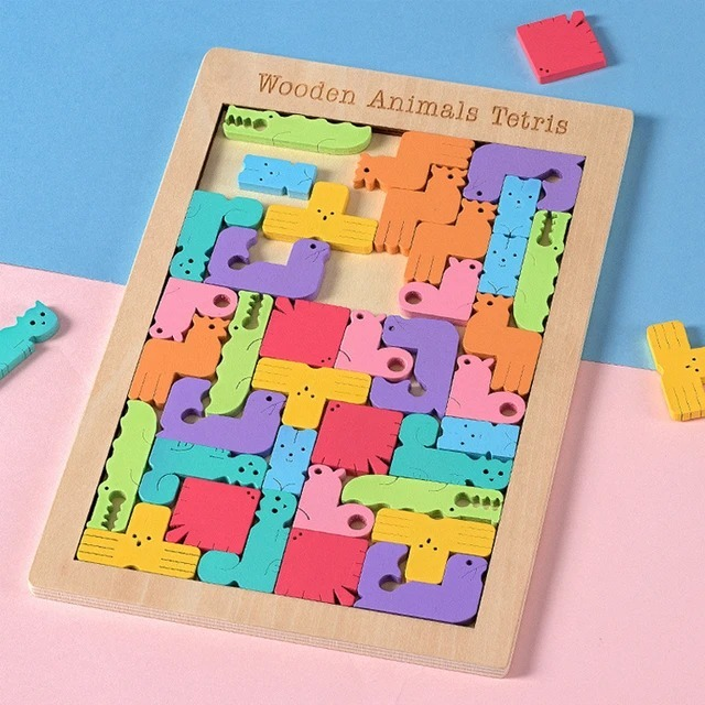 Wooden-animal-tetris-puzzle